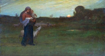 Madonna en lam door Elliot Daingerfield